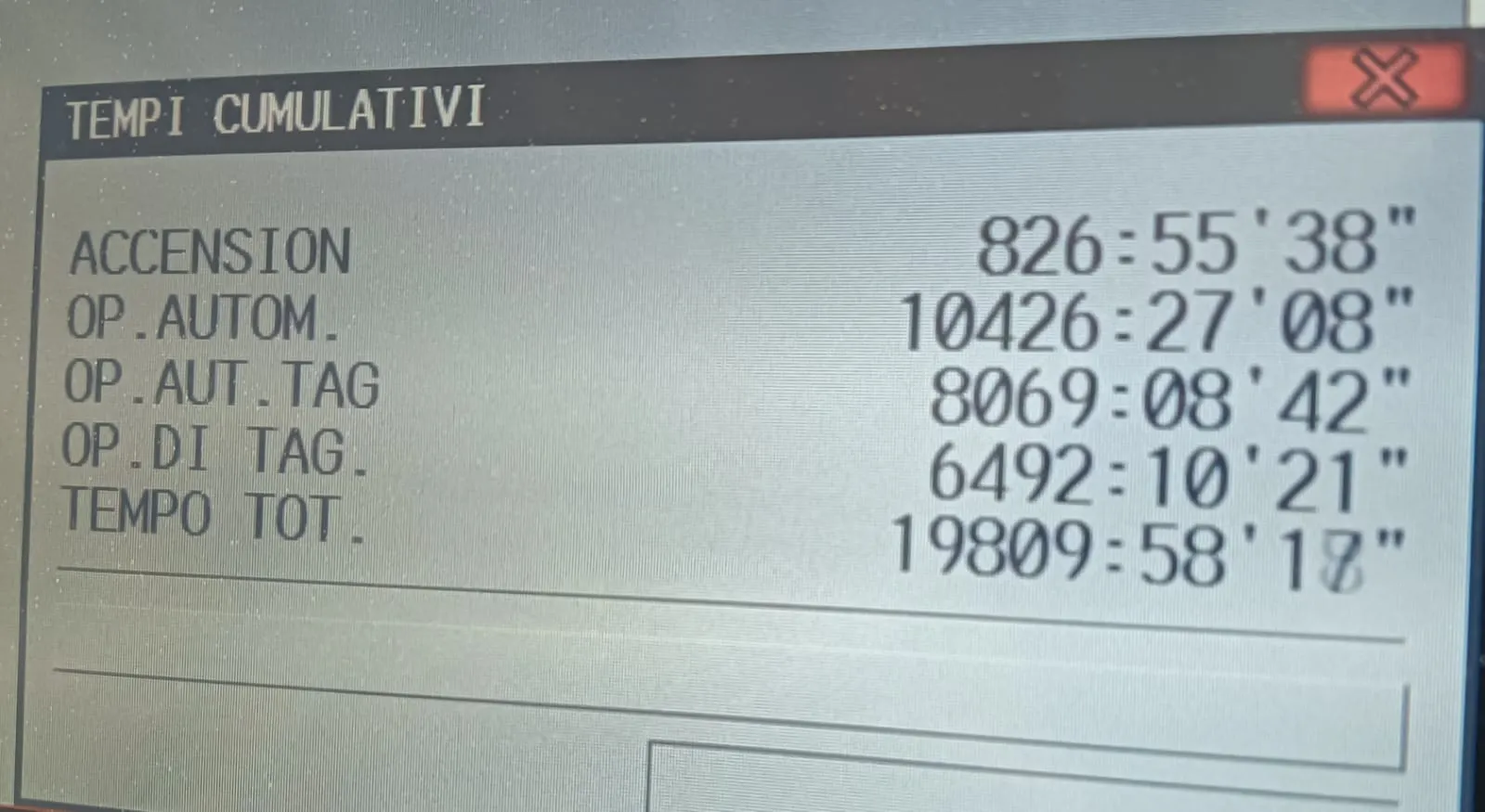 MAZAK VTC 800_20 HD cnc ore di lavoro